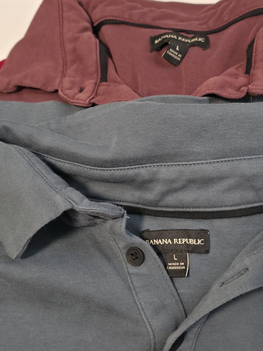 Banana Republic Men's Polo Duo — Slate Blue & Burgundy